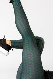 pure by luce sustainable green all-over printed Noemie Tulum leggings inspired by Mexico